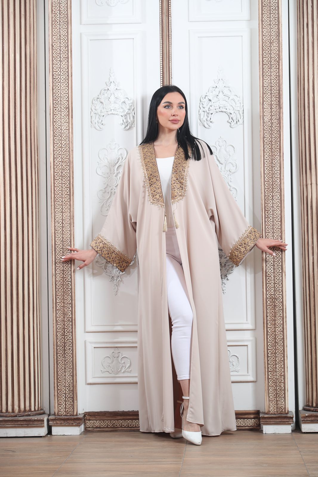 Lamees Abaya Cream